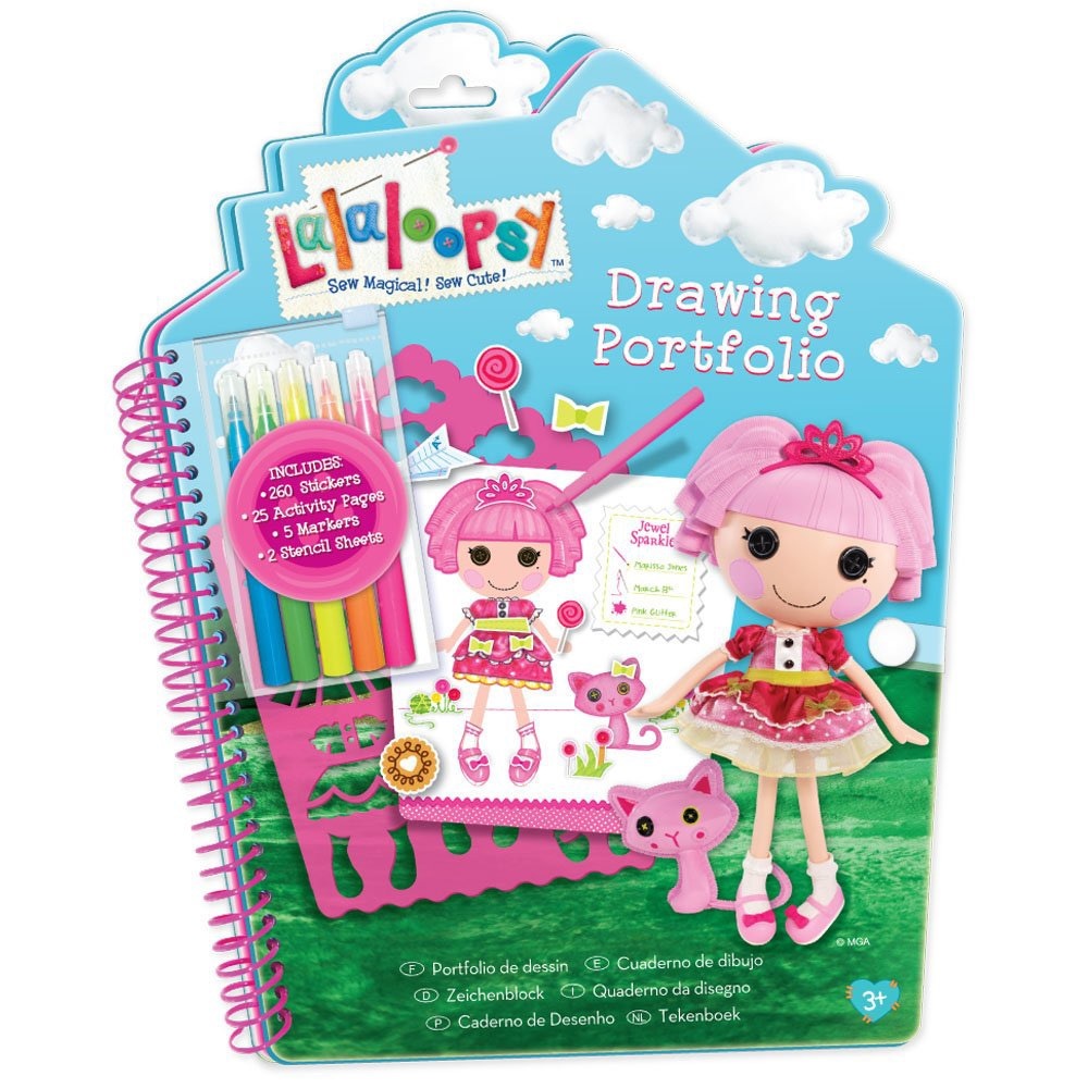 ❤️Lalaloopsy Sketch Portfolio Drawing Portfolio with Pink Accessories - Picture 1 of 7